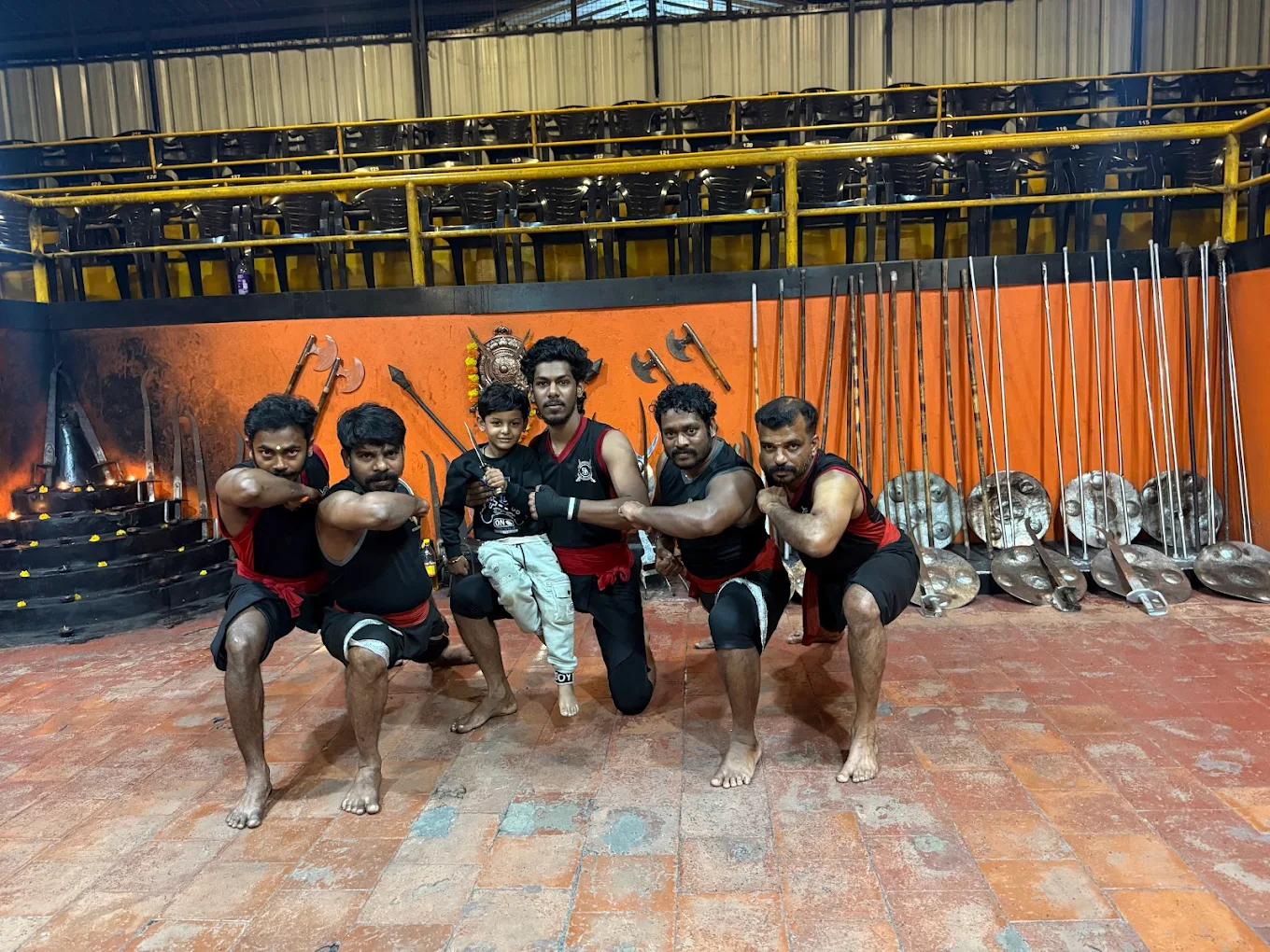 Thekkady Kalari Centre Kalaripayattu performance in kuzhi kalari