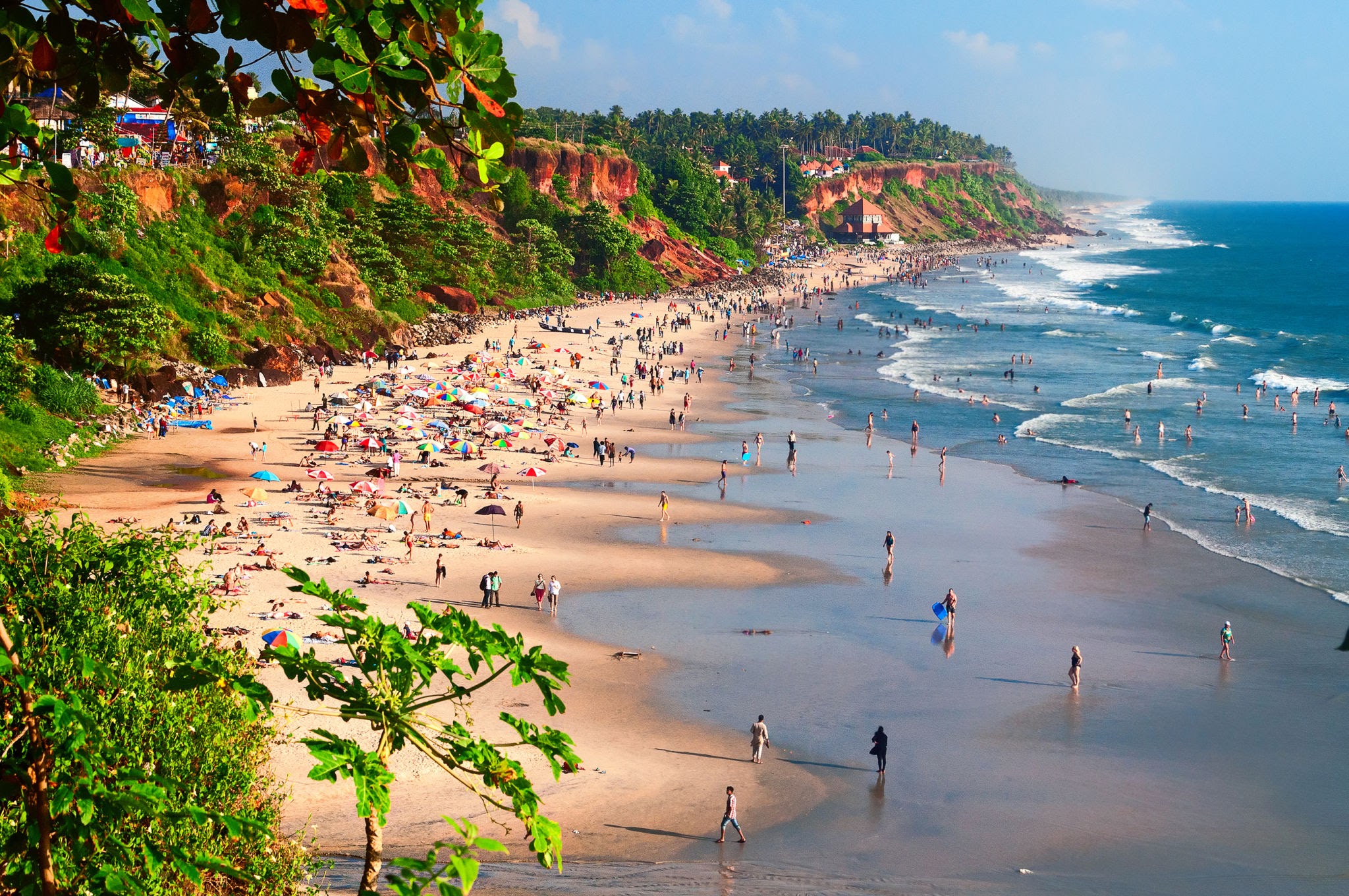 Varkala Beach, also known as Papanasham Beach Thiruvananthapuram Kerala