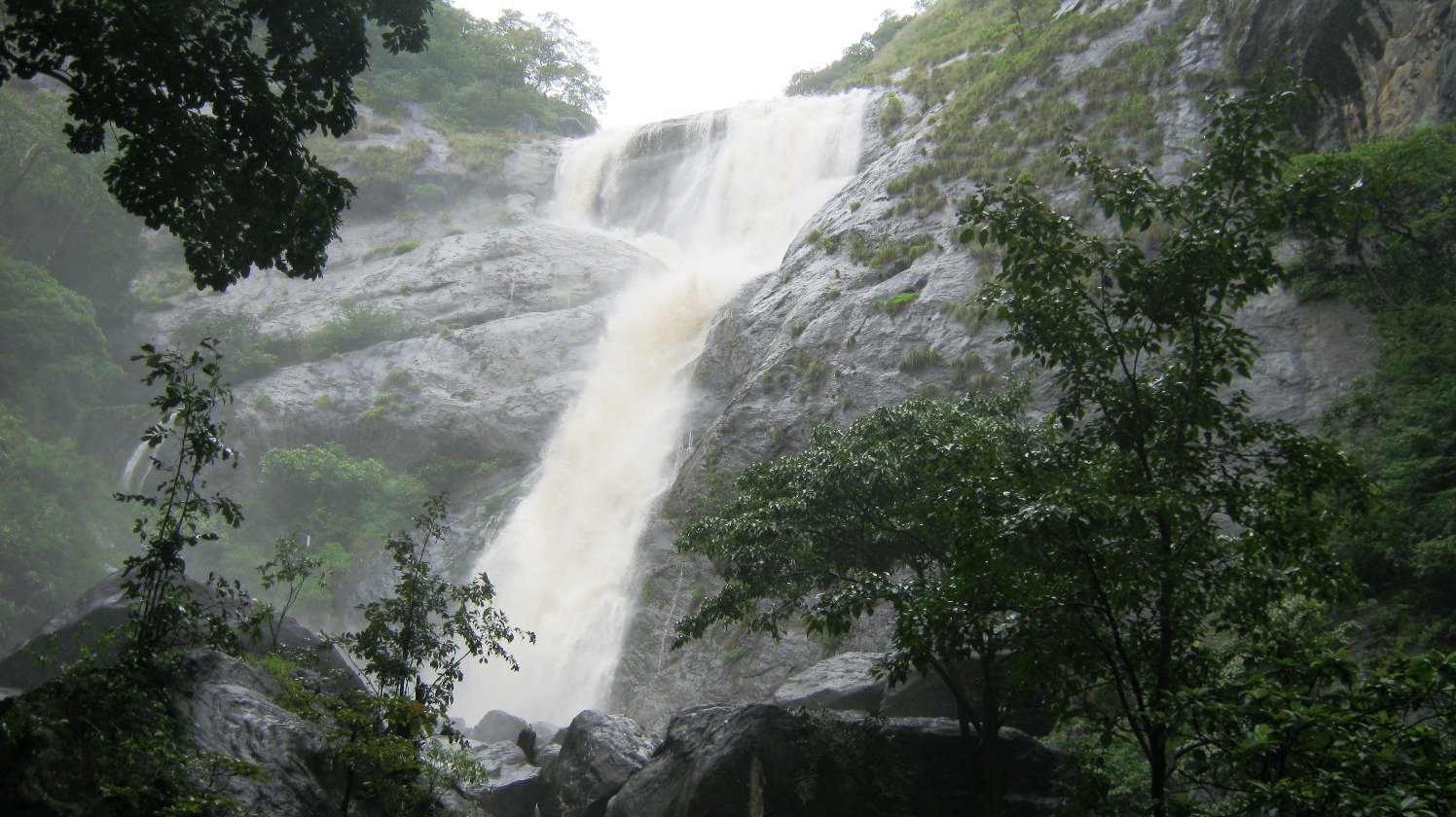 Palaruvi Waterfalls in Kollam, Kerala